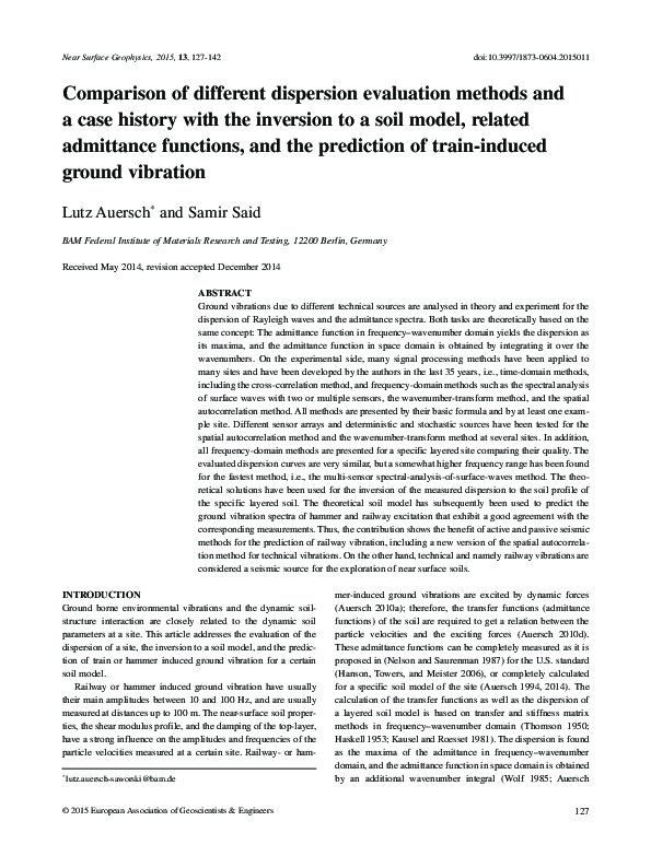 (PDF) Comparison of different dispersion evaluation methods and a case ...