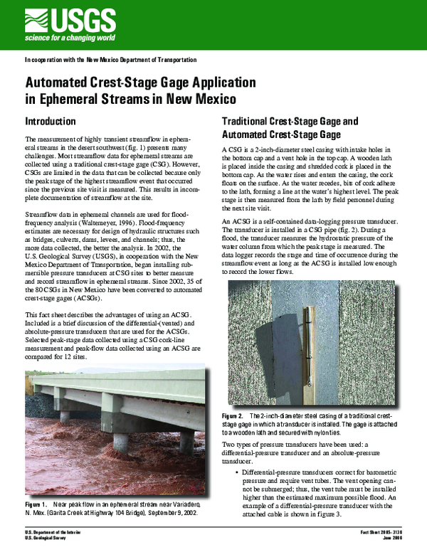 (PDF) Automated Crest-Stage Gage Application in Ephemeral Streams in ...