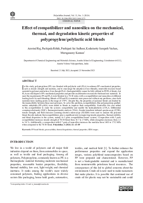 (PDF) Effect of compatibilizer and nanosilica on the mechanical ...