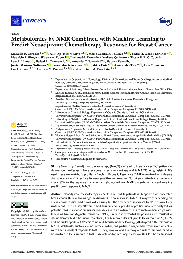 (PDF) Metabolomics by NMR Combined with Machine Learning to Predict ...