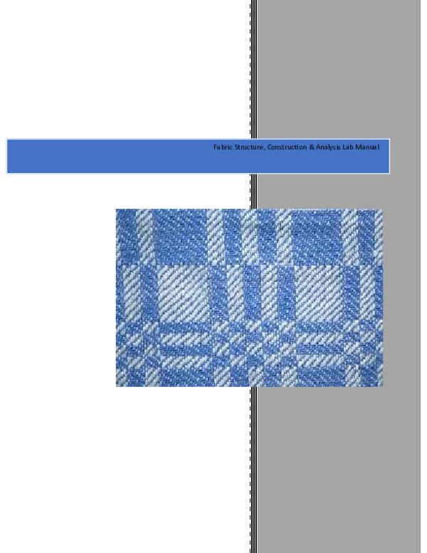 (DOC) Fabric structure and analysis Lab Manual