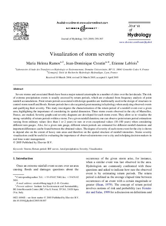 (PDF) Visualization of storm severity