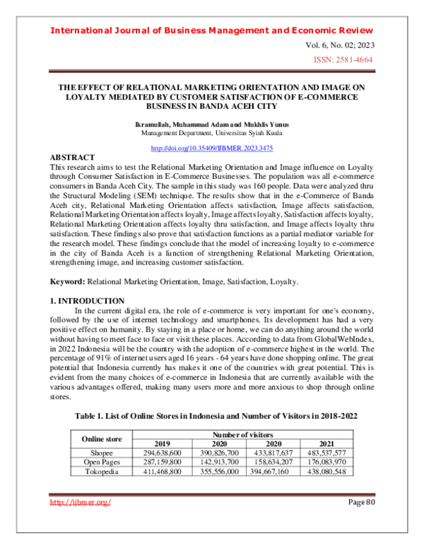 (PDF) The Effect of Relational Marketing Orientation and Image on ...