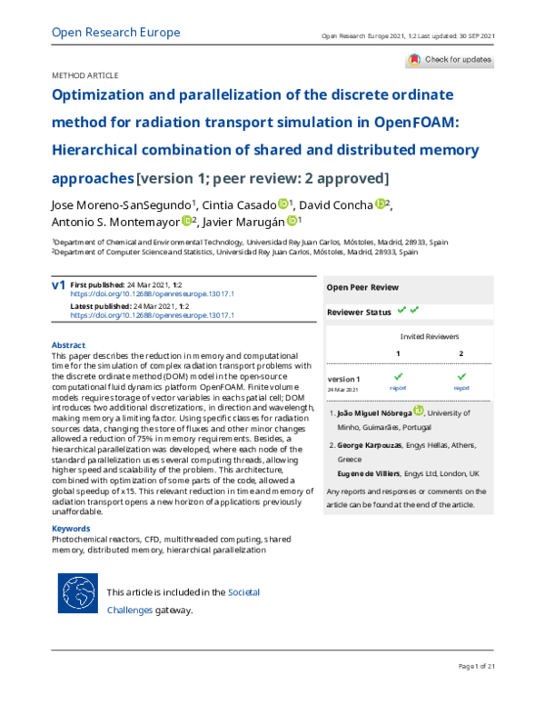 (PDF) Optimization and parallelization of the discrete ordinate method ...