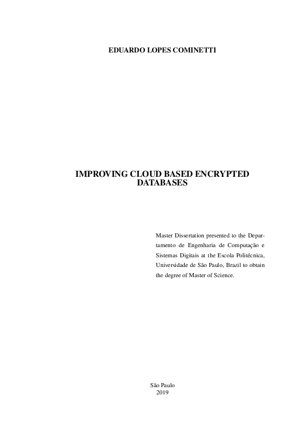 (PDF) Improving cloud based encrypted databases