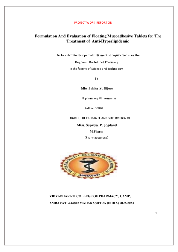 (PDF) Formulation And Evaluation of Floating Mucoadhesive Tablets for ...