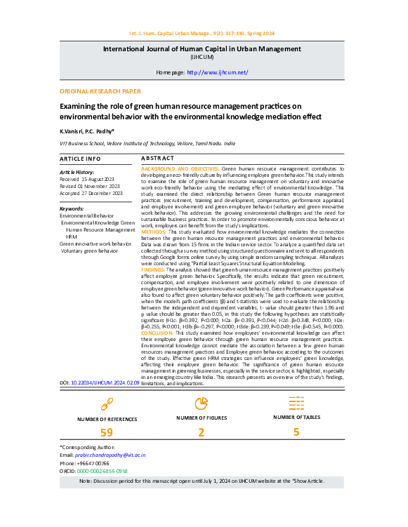 (PDF) Examining the role of green human resource management practices ...