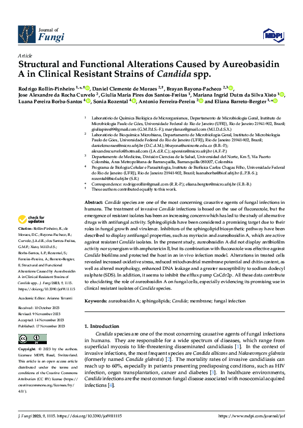 (PDF) Structural and Functional Alterations Caused by Aureobasidin A in ...