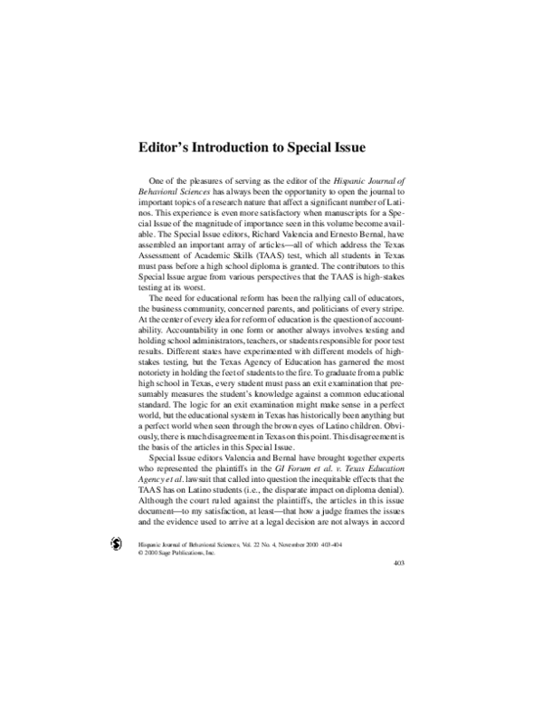 (PDF) Editor’s Introduction to Special Issue