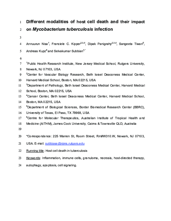 (PDF) Different modalities of host cell death and their impact on ...
