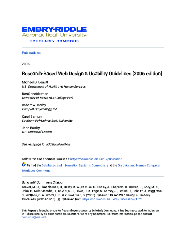 (PDF) Research-based web design & usability guidelines