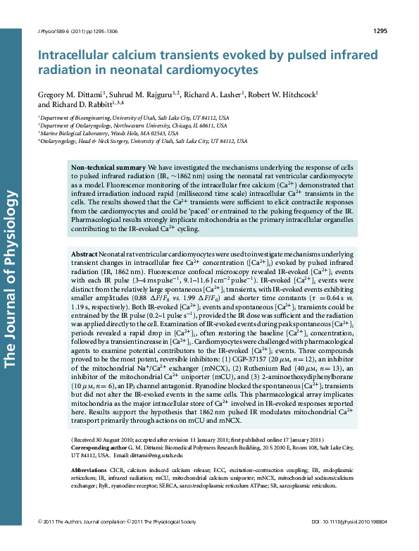 (PDF) Intracellular calcium transients evoked by pulsed infrared ...