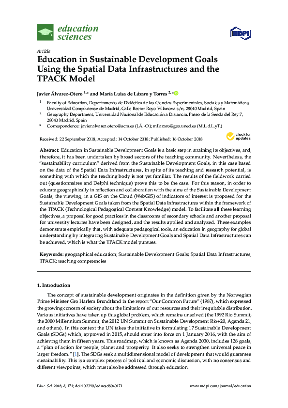 (PDF) Education in Sustainable Development Goals Using the Spatial Data ...