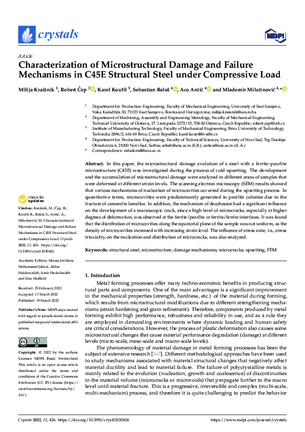 (PDF) Characterization of Microstructural Damage and Failure Mechanisms ...