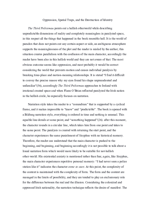 (PDF) Oppression Spatial Traps and the Destruction of Identity