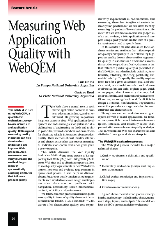 (PDF) Measuring Web application quality with WebQEM