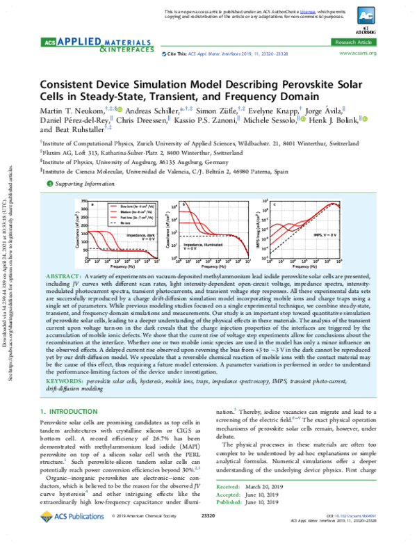 (PDF) Consistent Device Simulation Model Describing Perovskite Solar ...