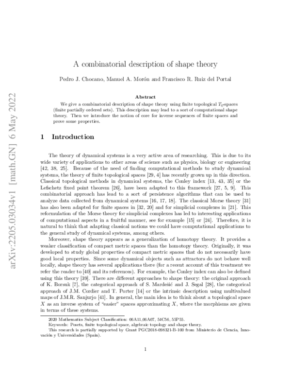 (PDF) A combinatorial description of shape theory