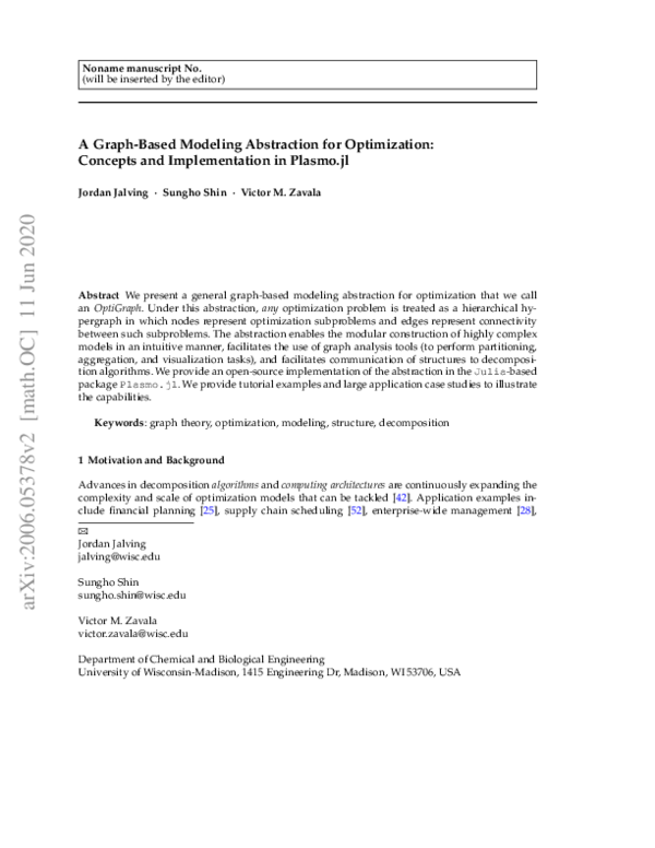 (PDF) A graph-based modeling abstraction for optimization: concepts and ...