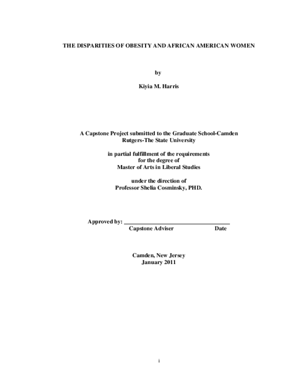(PDF) The disparities of obesity and African American women