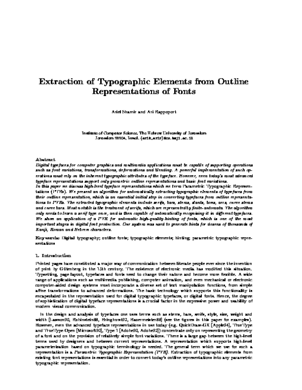 (PDF) Extraction of Typographic Elements from Outline Representations ...