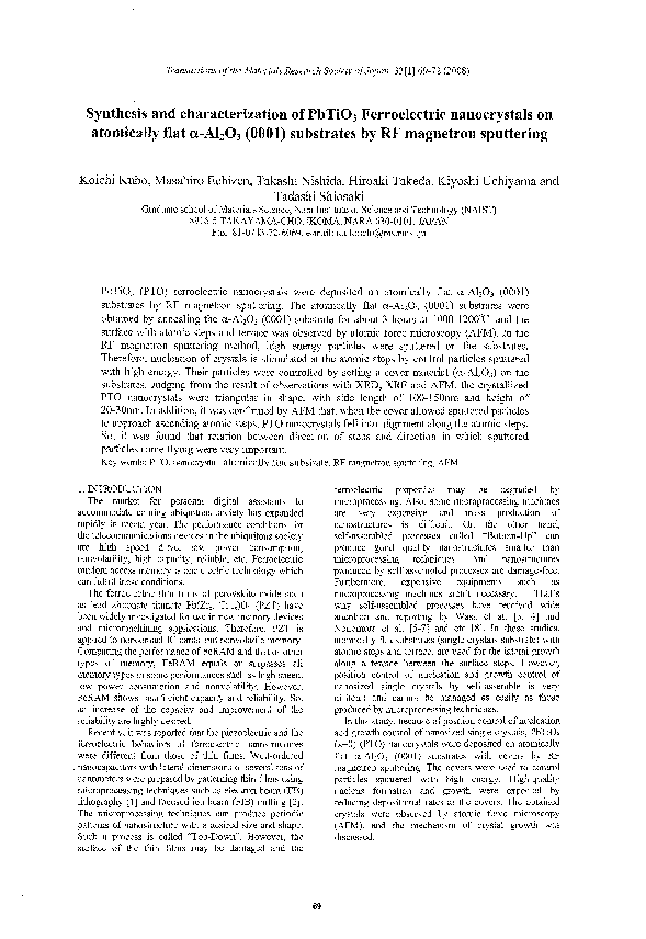 (PDF) Synthesis and characterization of PbTiO3 Ferroelectric ...