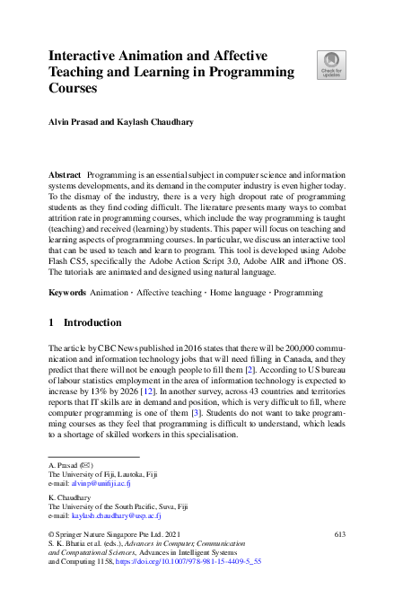 (PDF) Interactive Animation and Affective Teaching and Learning in ...