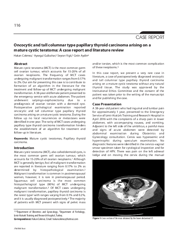 (PDF) Oncocytic and tall columnar type papillary thyroid carcinoma ...