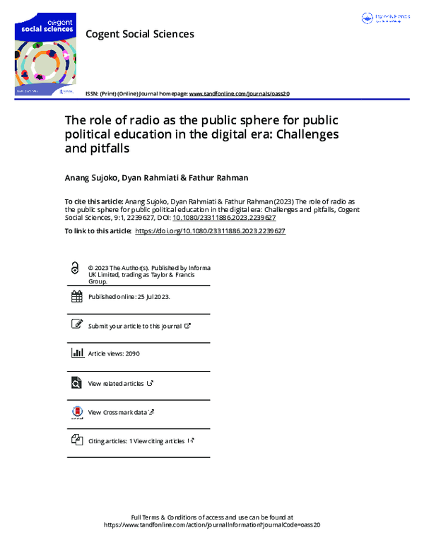 (PDF) The role of radio as the public sphere for public political ...