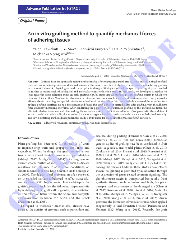 (PDF) An in vitro grafting method to quantify mechanical forces of ...