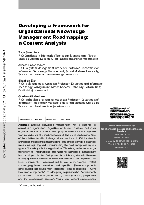 (PDF) Developing a Framework for Organizational Knowledge Management ...