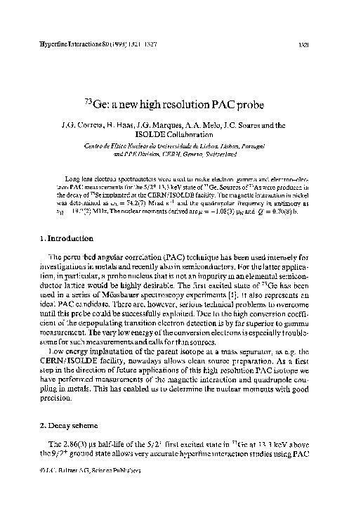 (PDF) Ge : a new high resolution PAC probe