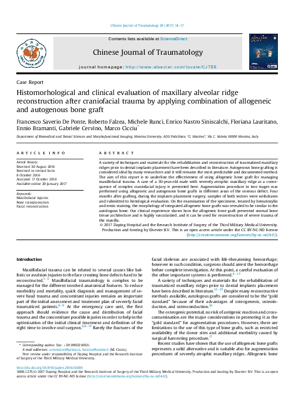 (PDF) Histomorhological and clinical evaluation of maxillary alveolar ...