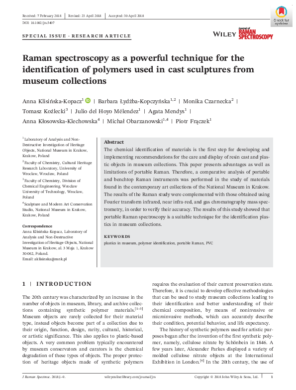 (PDF) Raman spectroscopy as a powerful technique for the identification ...