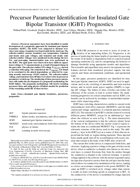 (PDF) Precursor Parameter Identification for Insulated Gate Bipolar ...