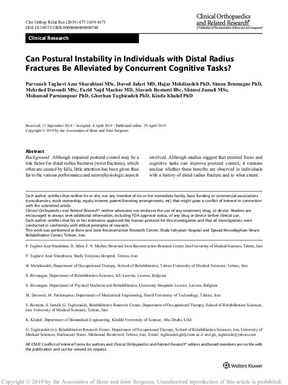 (PDF) Can Postural Instability in Individuals with Distal Radius ...