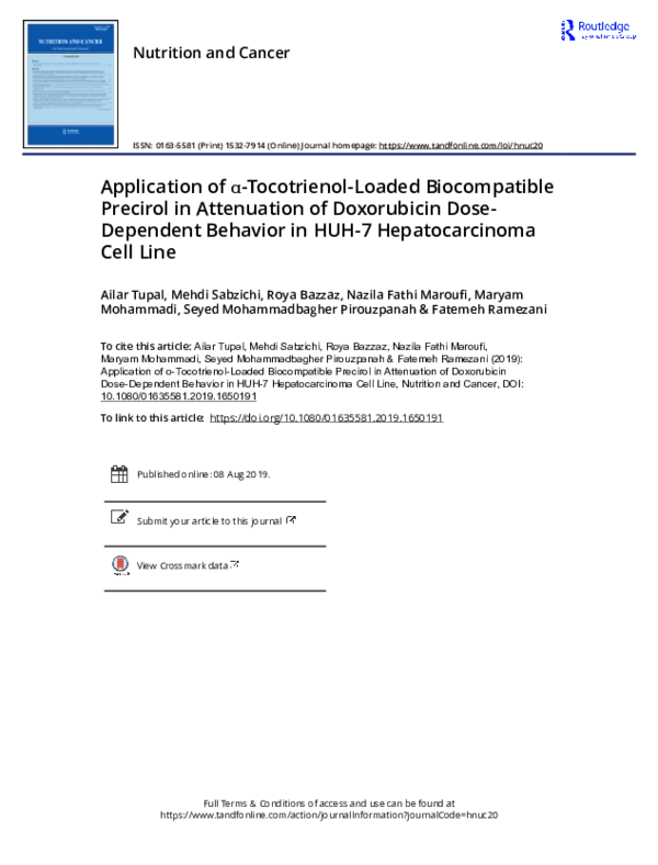 (PDF) Application of ɑ-Tocotrienol-Loaded Biocompatible Precirol in ...