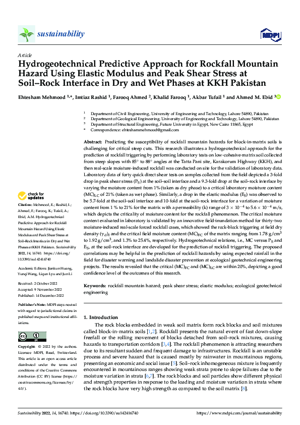 (PDF) Hydrogeotechnical Predictive Approach for Rockfall Mountain ...