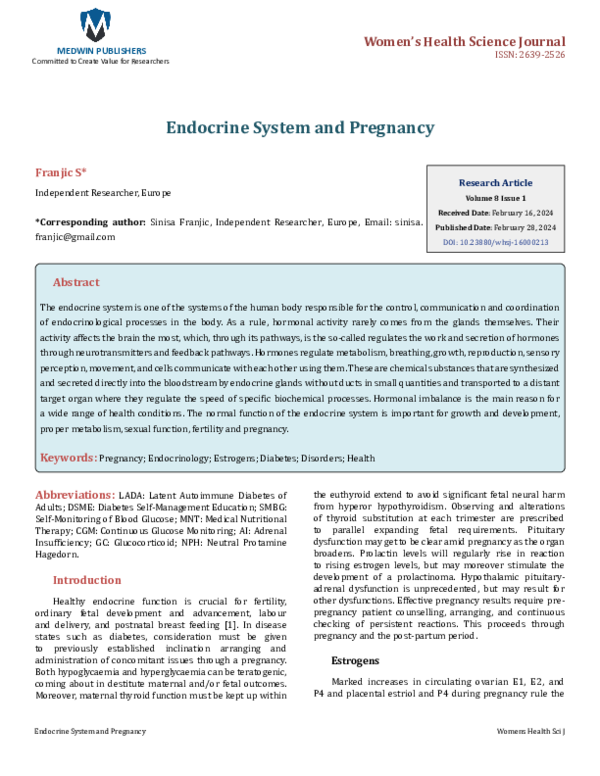 (PDF) Endocrine System and Pregnancy