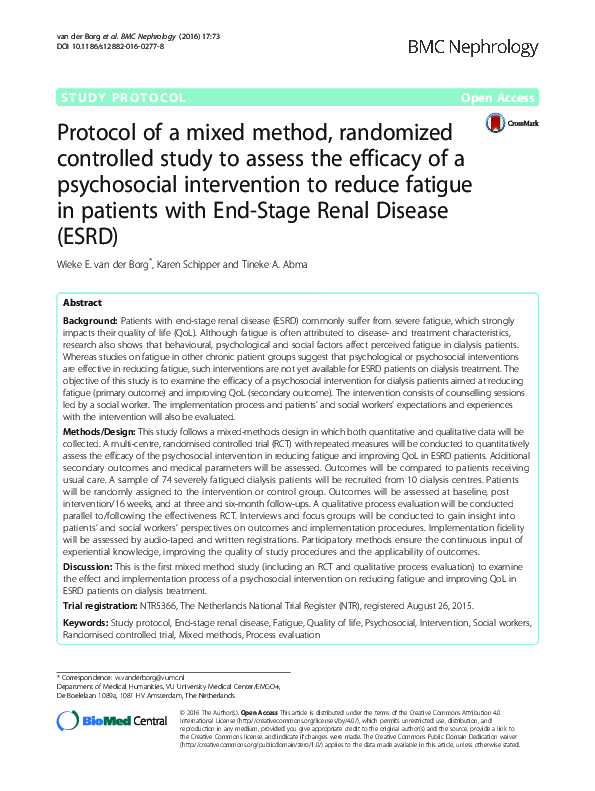 (PDF) Protocol of a mixed method, randomized controlled study to assess ...