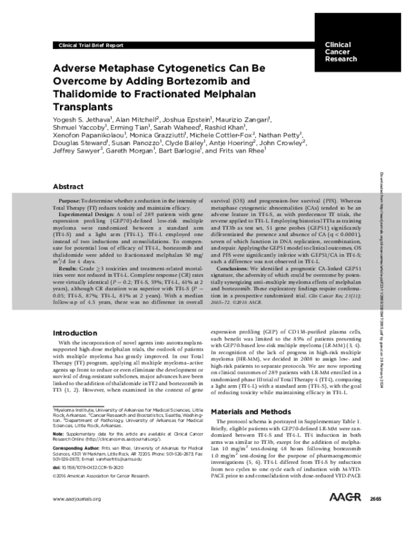 (PDF) Adverse Metaphase Cytogenetics Can Be Overcome by Adding ...