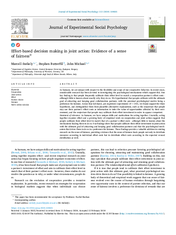 (PDF) Journal of Experimental Social Psychology