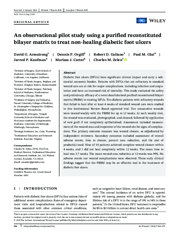 (PDF) An observational pilot study using a purified reconstituted ...