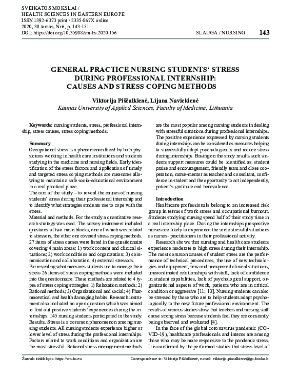 (PDF) General Practice Nursing Students‘ Stress During Professional ...
