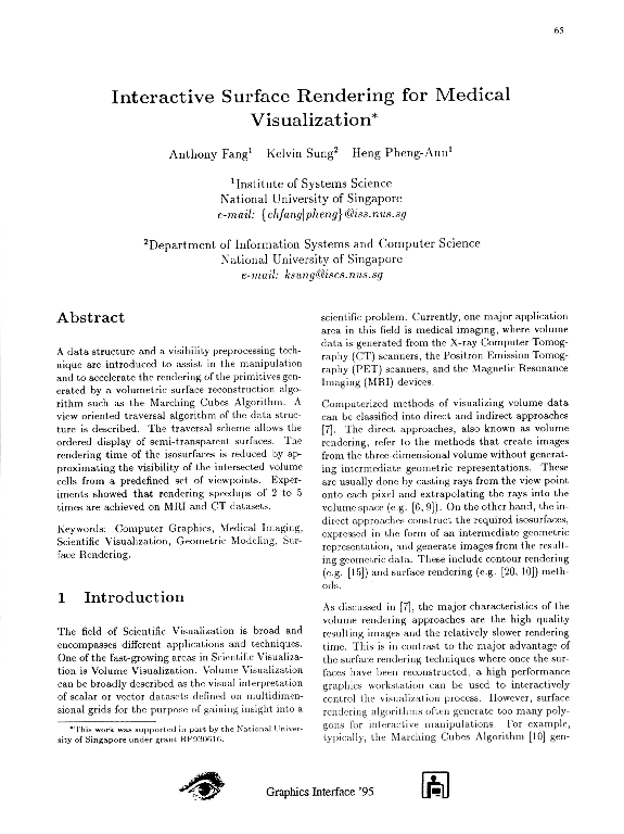 (PDF) Interactive surface rendering for medical visualization