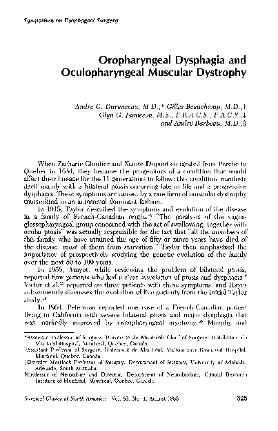 (PDF) Oropharyngeal Dysphagia and Oculopharyngeal Muscular Dystrophy
