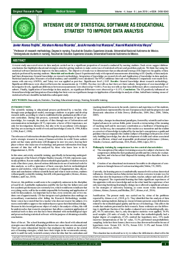 (PDF) Intensive Use of Statistical Software as Educational Strategy to ...