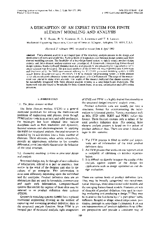 (PDF) A description of an expert system for finite element modeling and ...