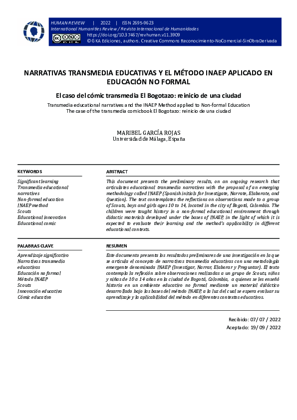 (PDF) Narrativas transmedia educativas y el método INAEP aplicado en ...