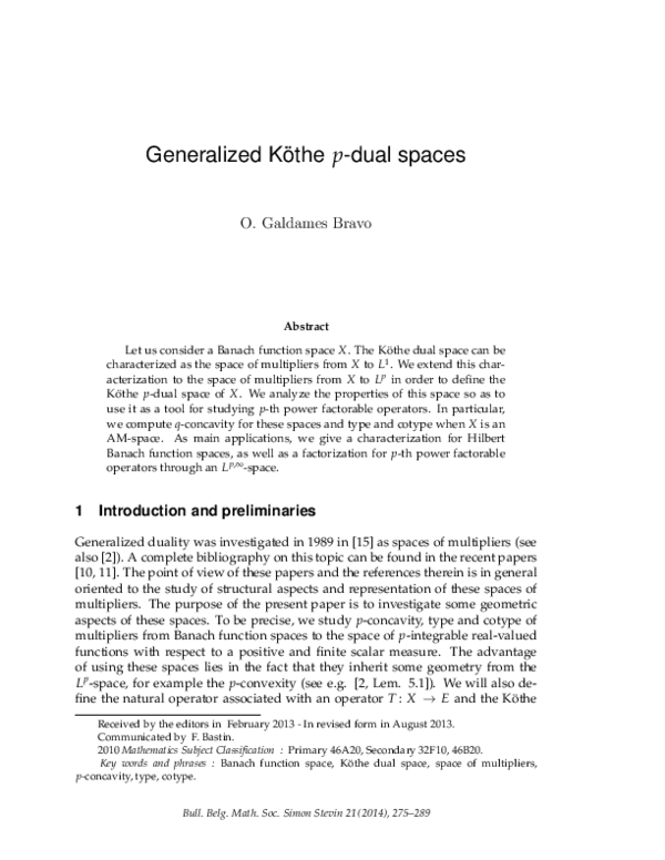 (PDF) Generalized Köthe p-dual spaces
